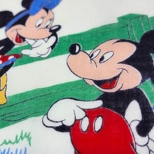 3 Vintage Disney Mickey And Minnie Mouse Handkerchief Hanky Square Mid Century 1